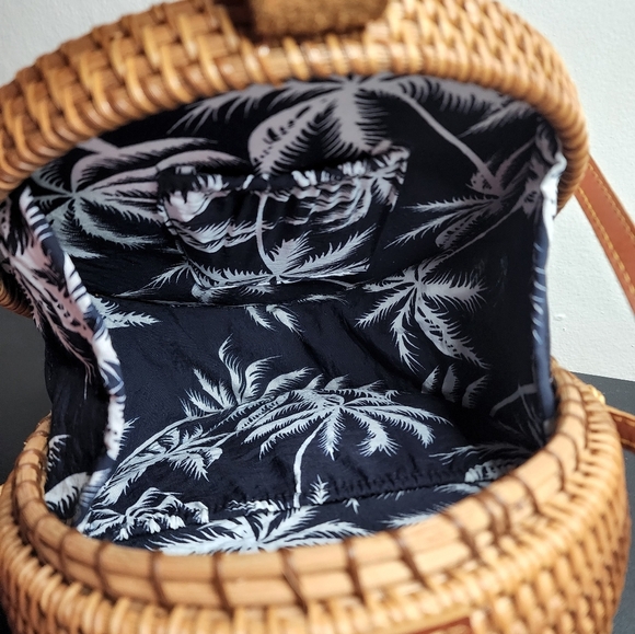 Brown Woven Round Crossbody Bag - Picture 3 of 5